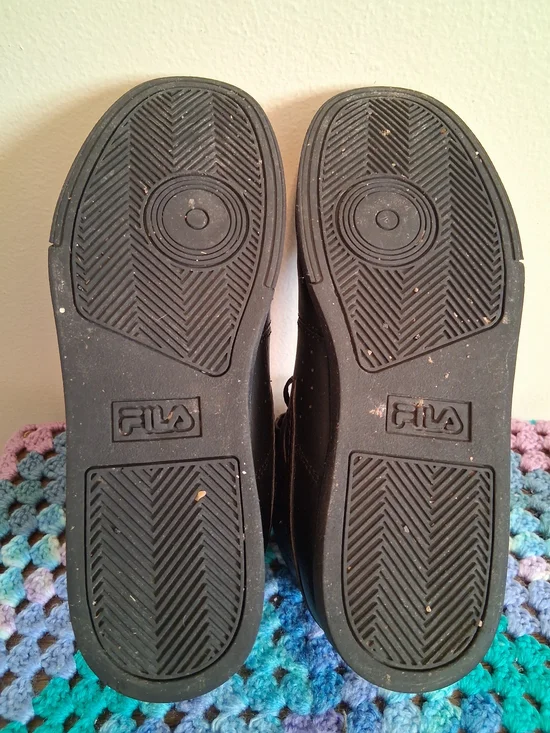 Fila Kids Black High-Top Lace-Up Sneakers with Velcro Strap - Picture 7 of 7